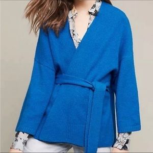 Anthropologie Sleeping on Snow Alcott Kimono Sweater Cerulean Blue Size S